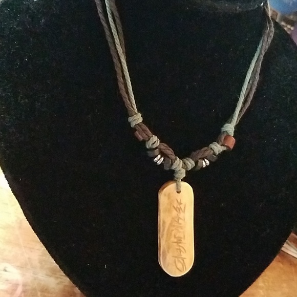 Nature Stones, Beads, & Twine Necklace 23" - Picture 1 of 1